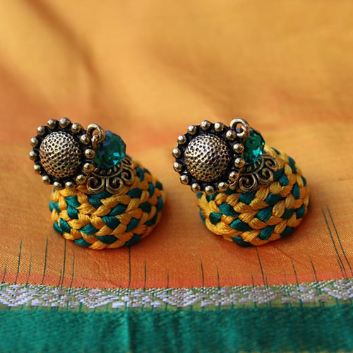 Braided silk thread Jhumka